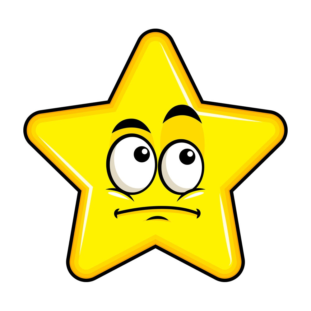 Wondering star emoticon. PNG - JPG and vector EPS file formats (infinitely scalable). Image isolated on transparent background.