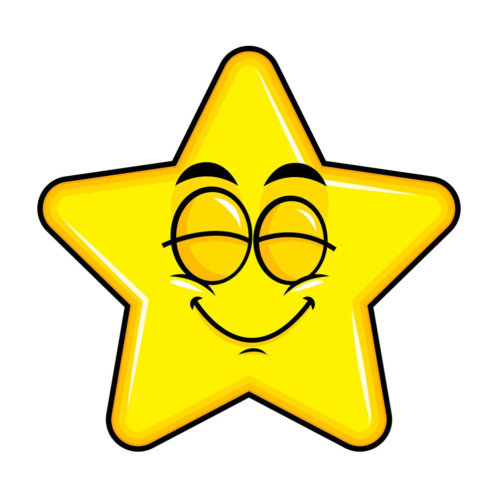 Delighted star emoticon. PNG - JPG and vector EPS file formats (infinitely scalable). Image isolated on transparent background.