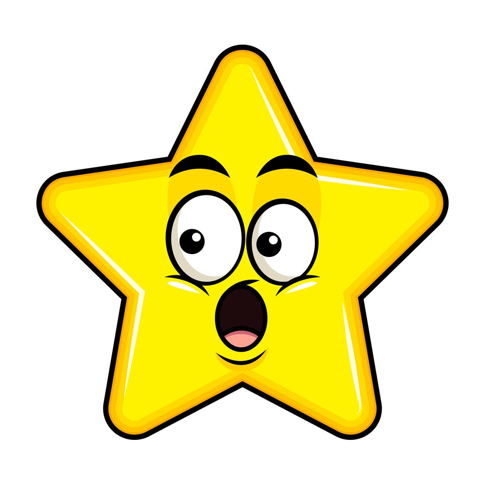 Staggered star emoticon. PNG - JPG and vector EPS file formats (infinitely scalable). Image isolated on transparent background.