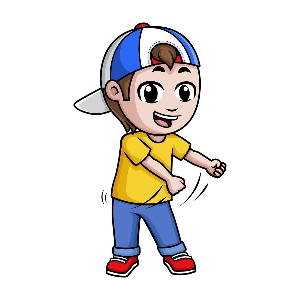 Little kid dancing the floss. PNG - JPG and vector EPS (infinitely scalable).