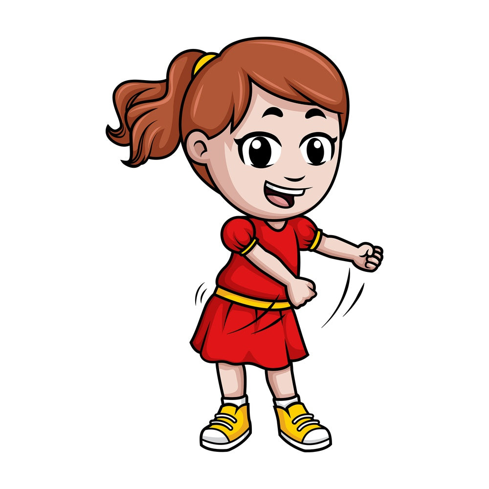 Little girl dancing the floss. PNG - JPG and vector EPS (infinitely scalable).