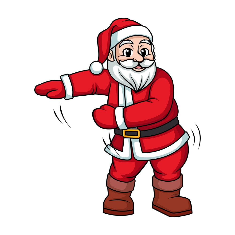 Santa doing the floss dance. PNG - JPG and vector EPS (infinitely scalable).