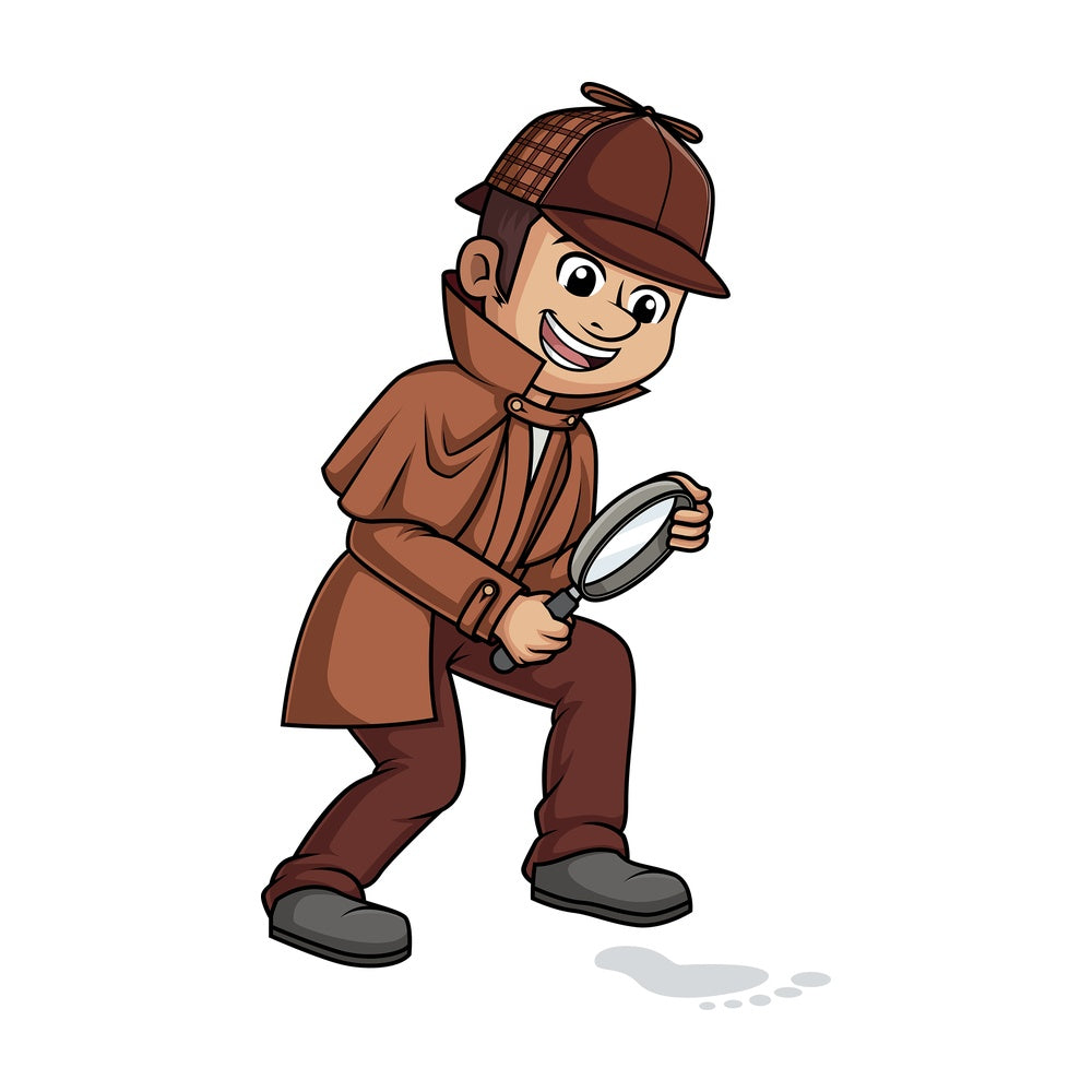 Caucasian male detective. PNG - JPG and vector EPS (infinitely scalable).