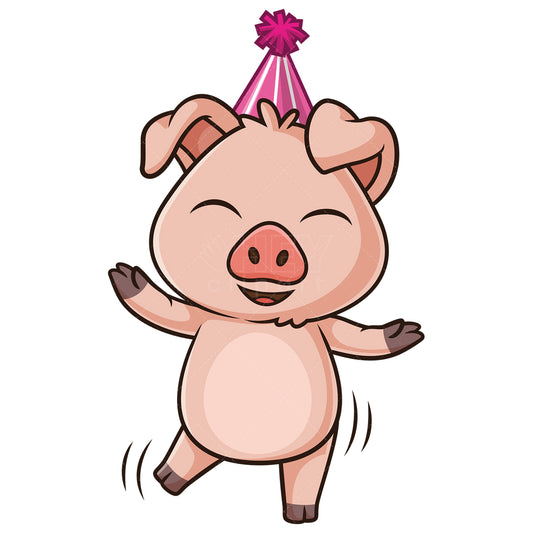 Royalty-free stock vector illustration of a birthday pig.