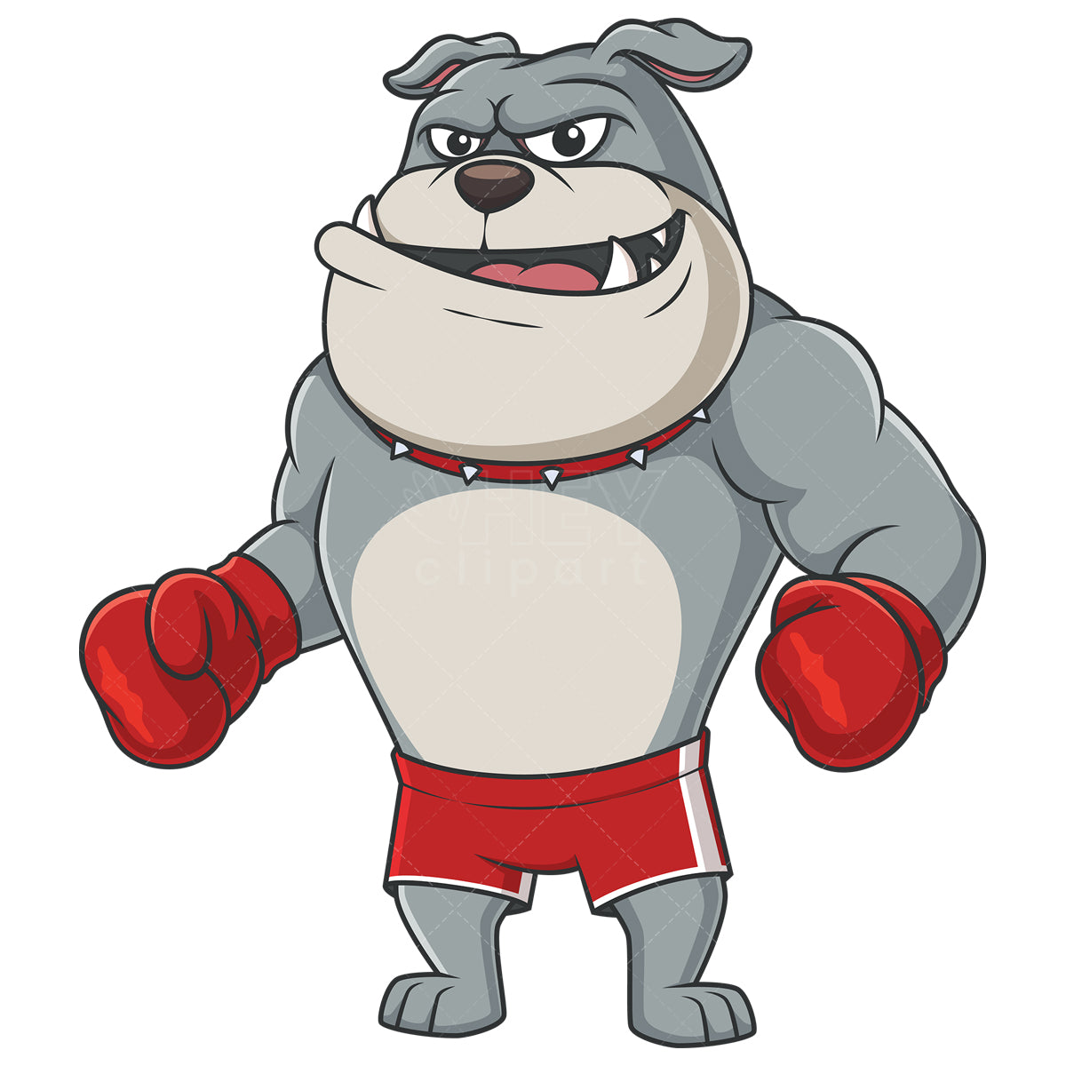 Royalty-free stock vector illustration of a bulldog boxer character.