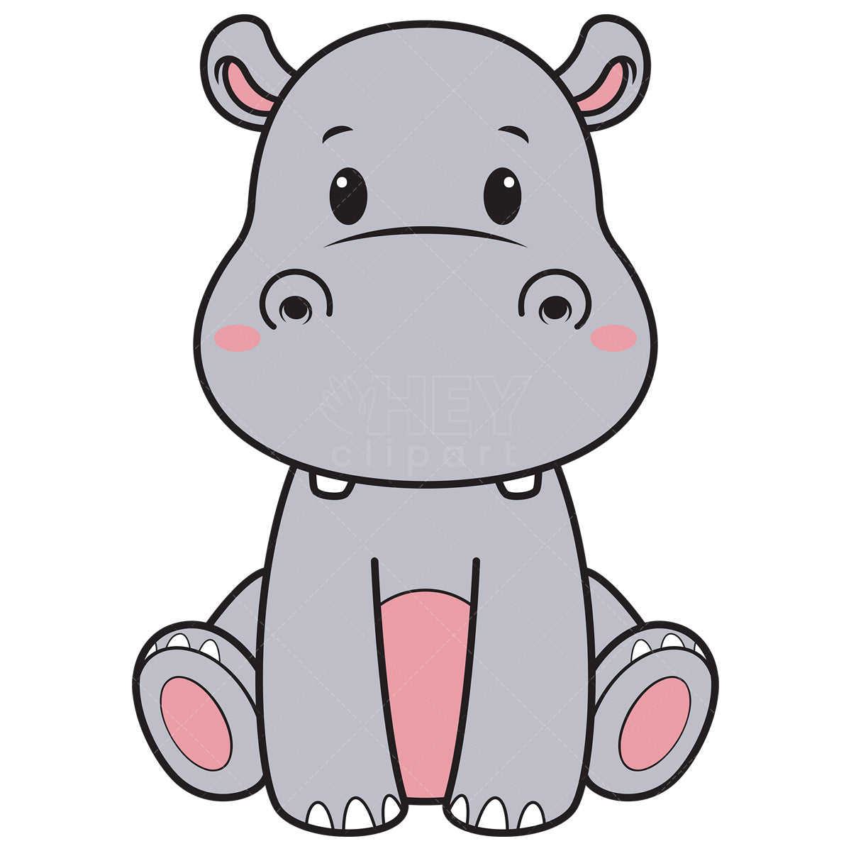 Royalty-free vector illustration of a cute hippo.