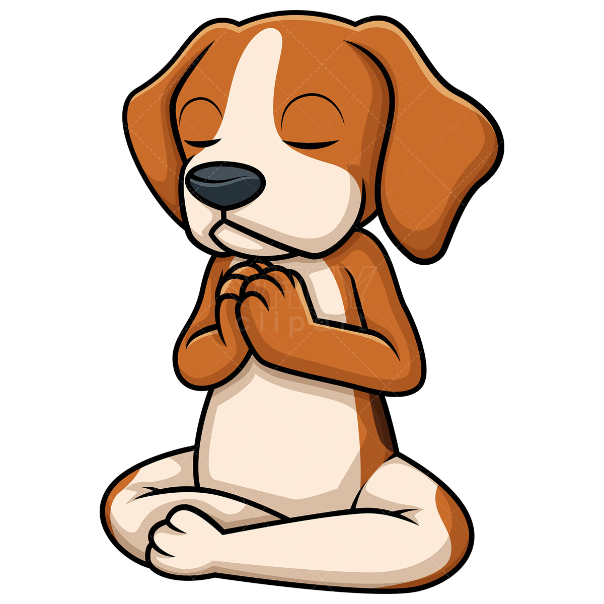 Royalty-free stock vector illustration of a dog meditating.