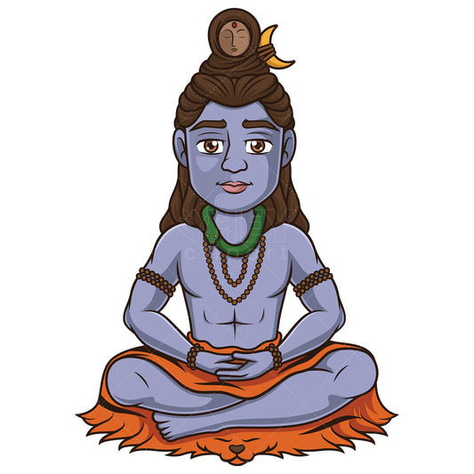 Royalty-free stock vector illustration of a god shiva the destroyer and reincarnator.