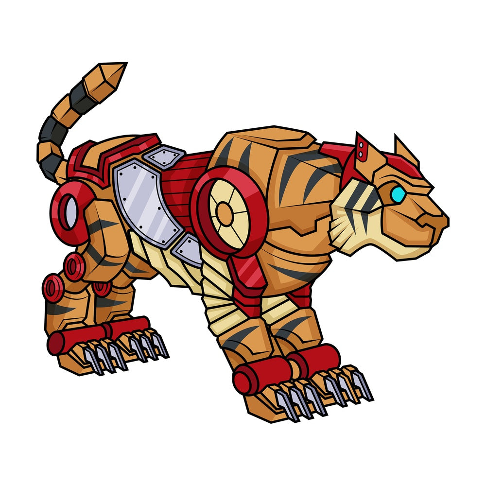 Robotic tiger robot. PNG - JPG and vector EPS (infinitely scalable).