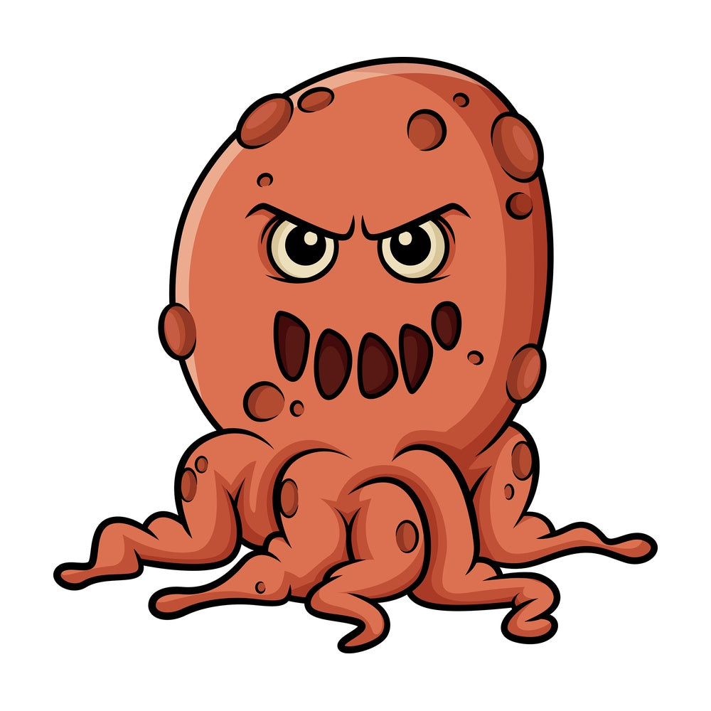 Creepy virus monster. PNG - JPG and vector EPS (infinitely scalable).