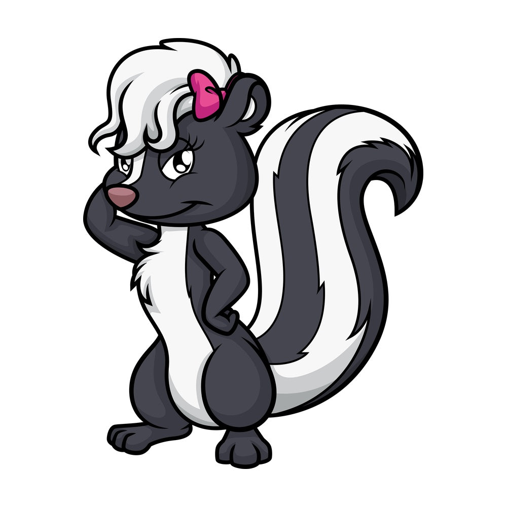 Female skunk. PNG - JPG and vector EPS (infinitely scalable).