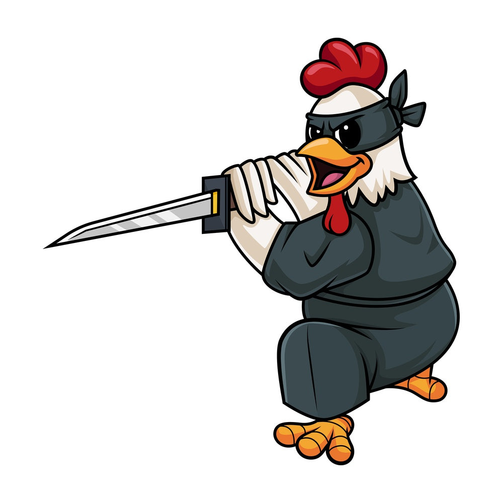 Ninja chicken. PNG - JPG and vector EPS (infinitely scalable).