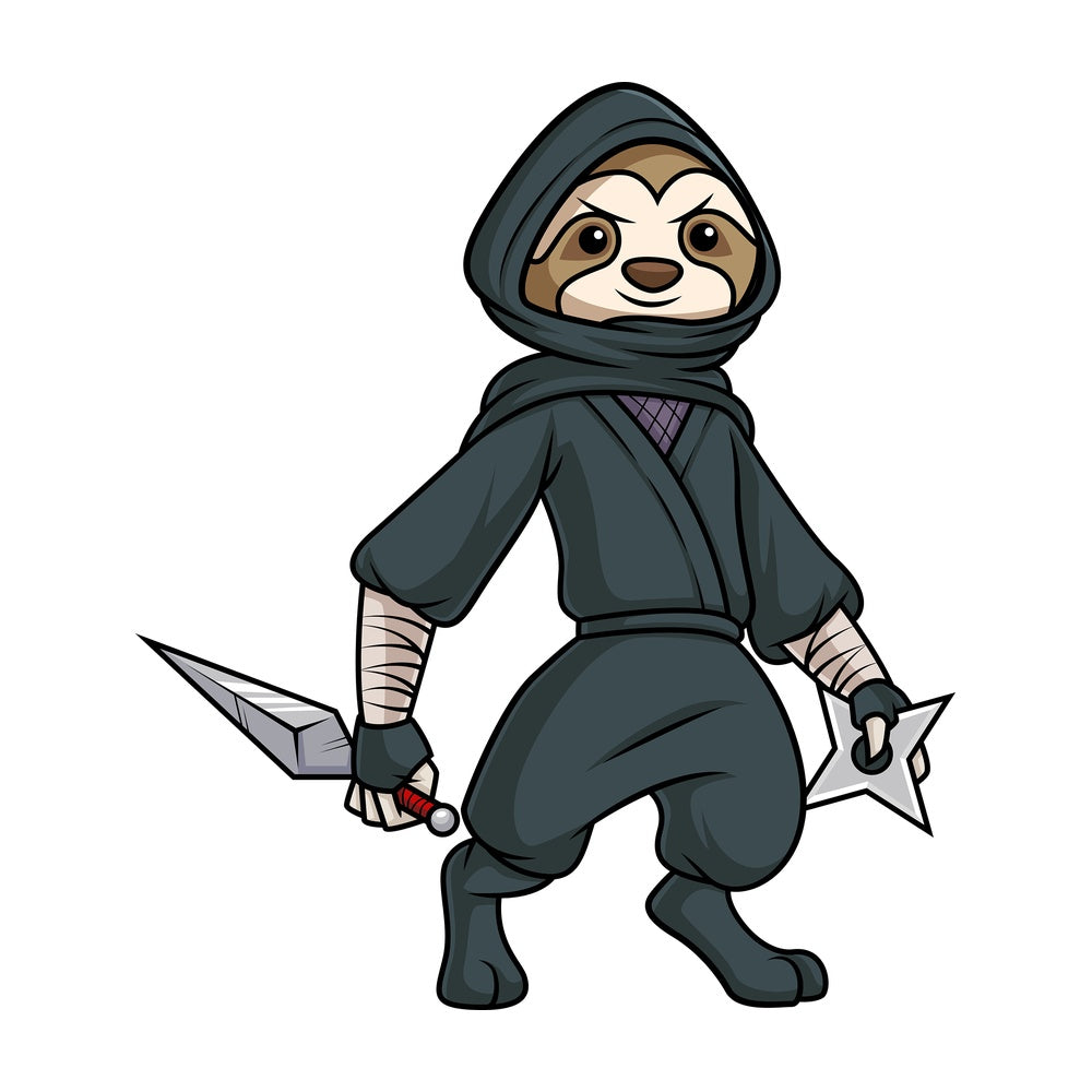 Ninja sloth. PNG - JPG and vector EPS (infinitely scalable).