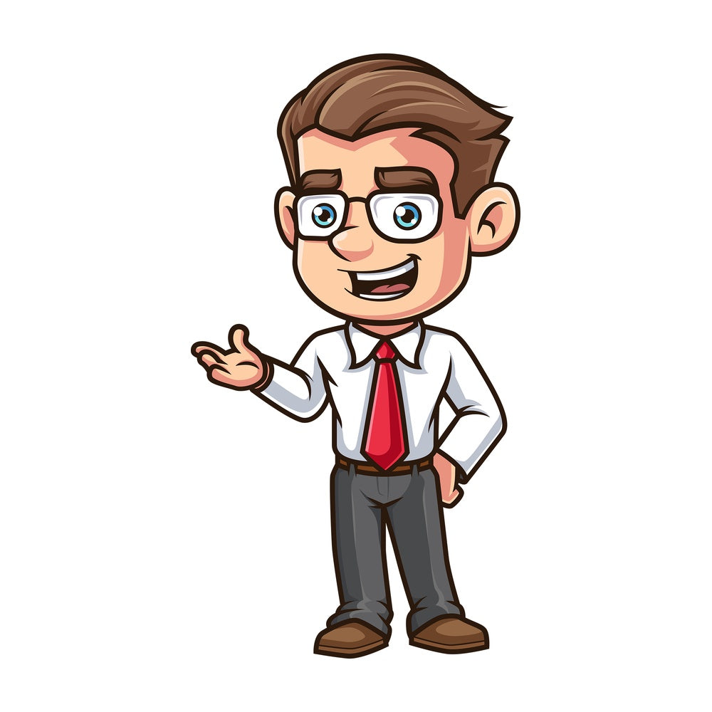 Employee giving a presentation. PNG - JPG and vector EPS (infinitely scalable).