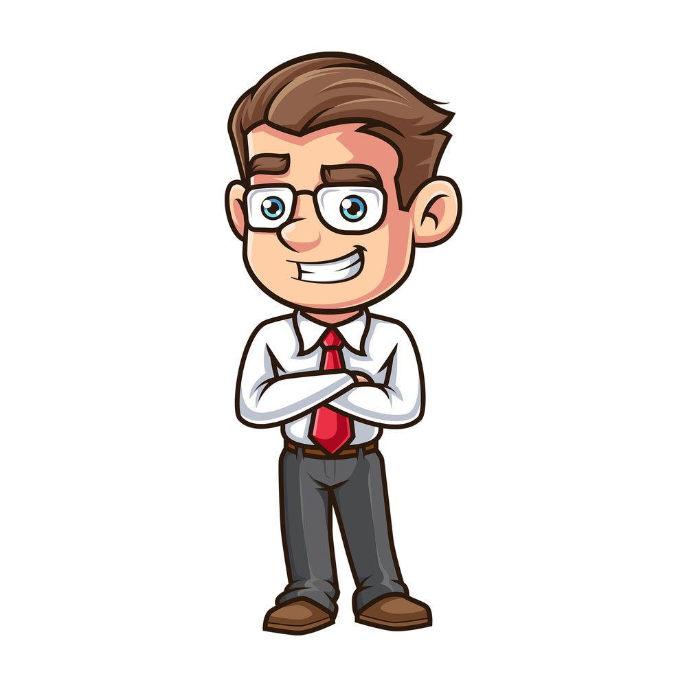 Confident employee. PNG - JPG and vector EPS (infinitely scalable).