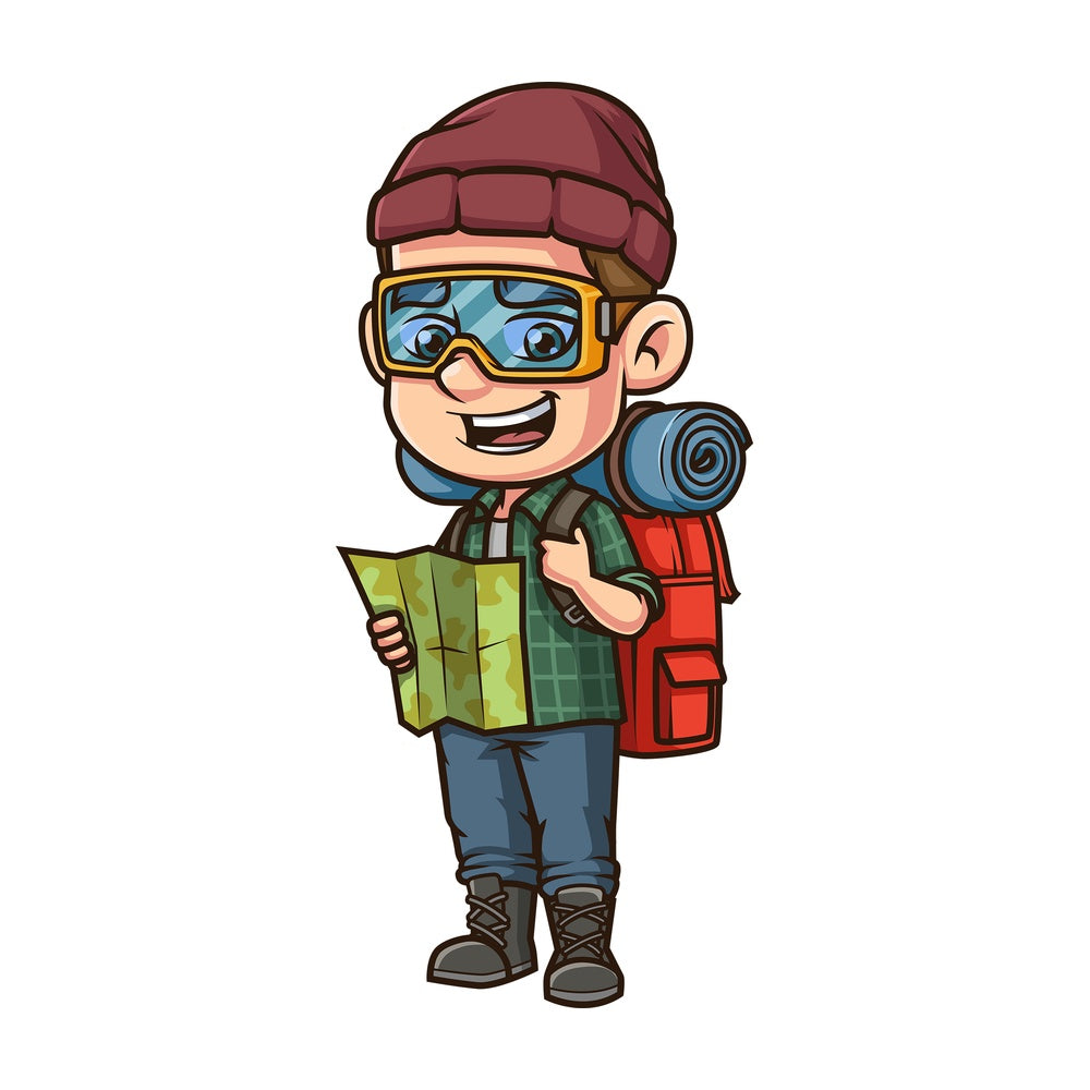 Male tourist hiking. PNG - JPG and vector EPS (infinitely scalable).