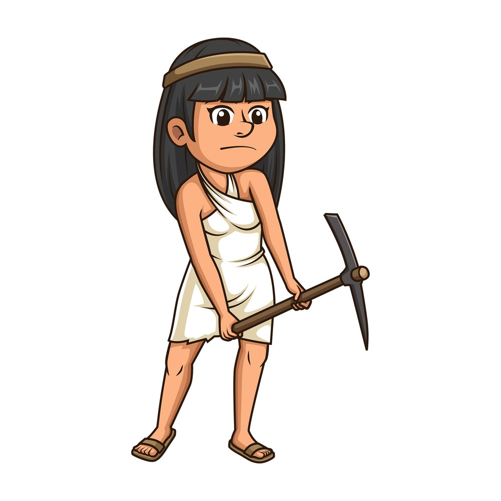 Female slave using a pickaxe. PNG - JPG and vector EPS (infinitely scalable).