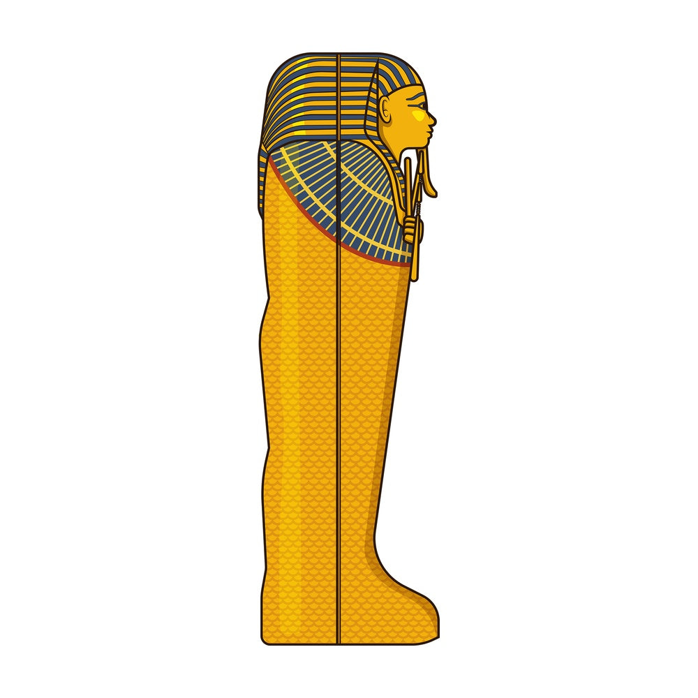 Pharaoh sarcophagus side view. PNG - JPG and vector EPS (infinitely scalable).