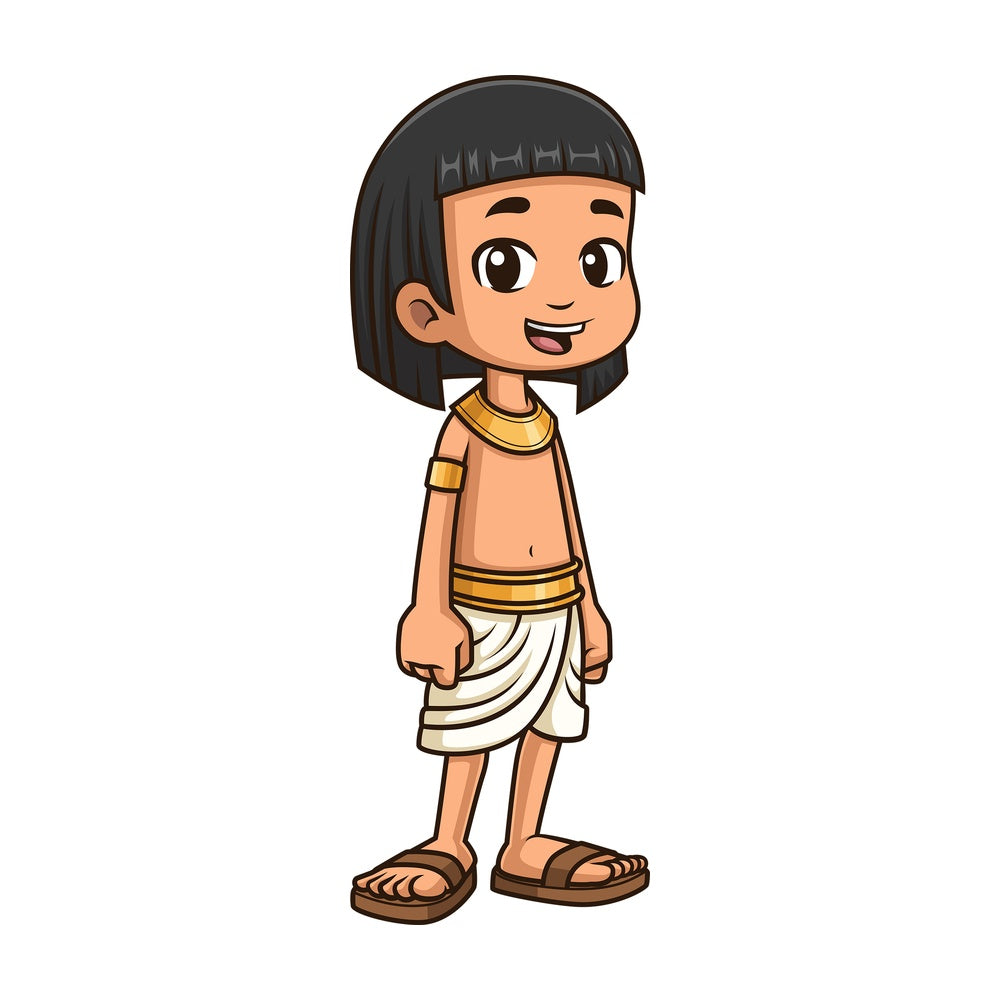 Ancient egyptian little boy. PNG - JPG and vector EPS file formats (infinitely scalable). Image isolated on transparent background.