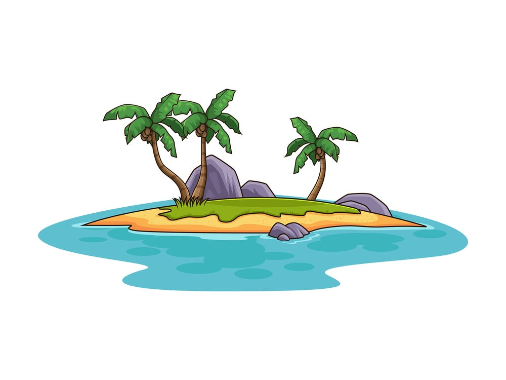 Smal tropical island. PNG - JPG and vector EPS (infinitely scalable).