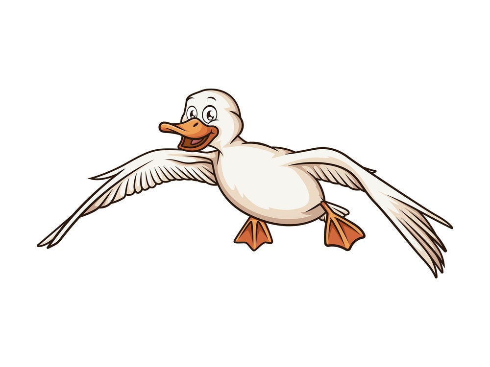 Flying duck. PNG - JPG and vector EPS (infinitely scalable).