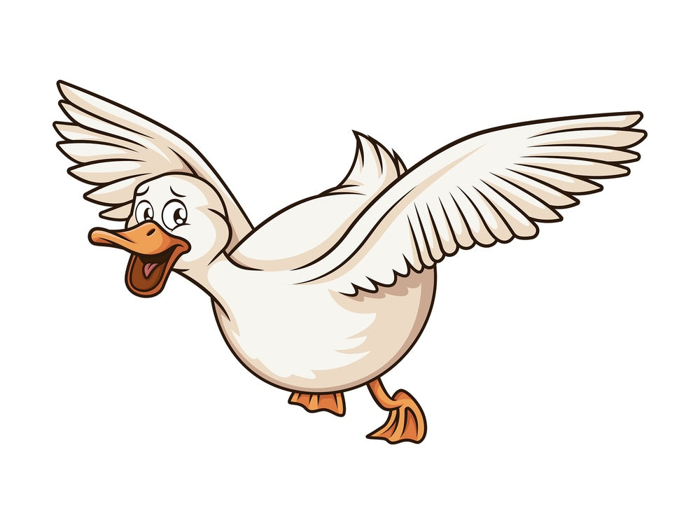 Scared duck. PNG - JPG and vector EPS (infinitely scalable).