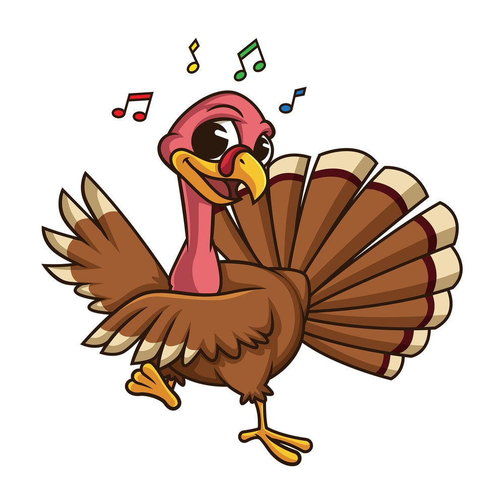 Turkey dancing. PNG - JPG and vector EPS (infinitely scalable). Image isolated on transparent background.