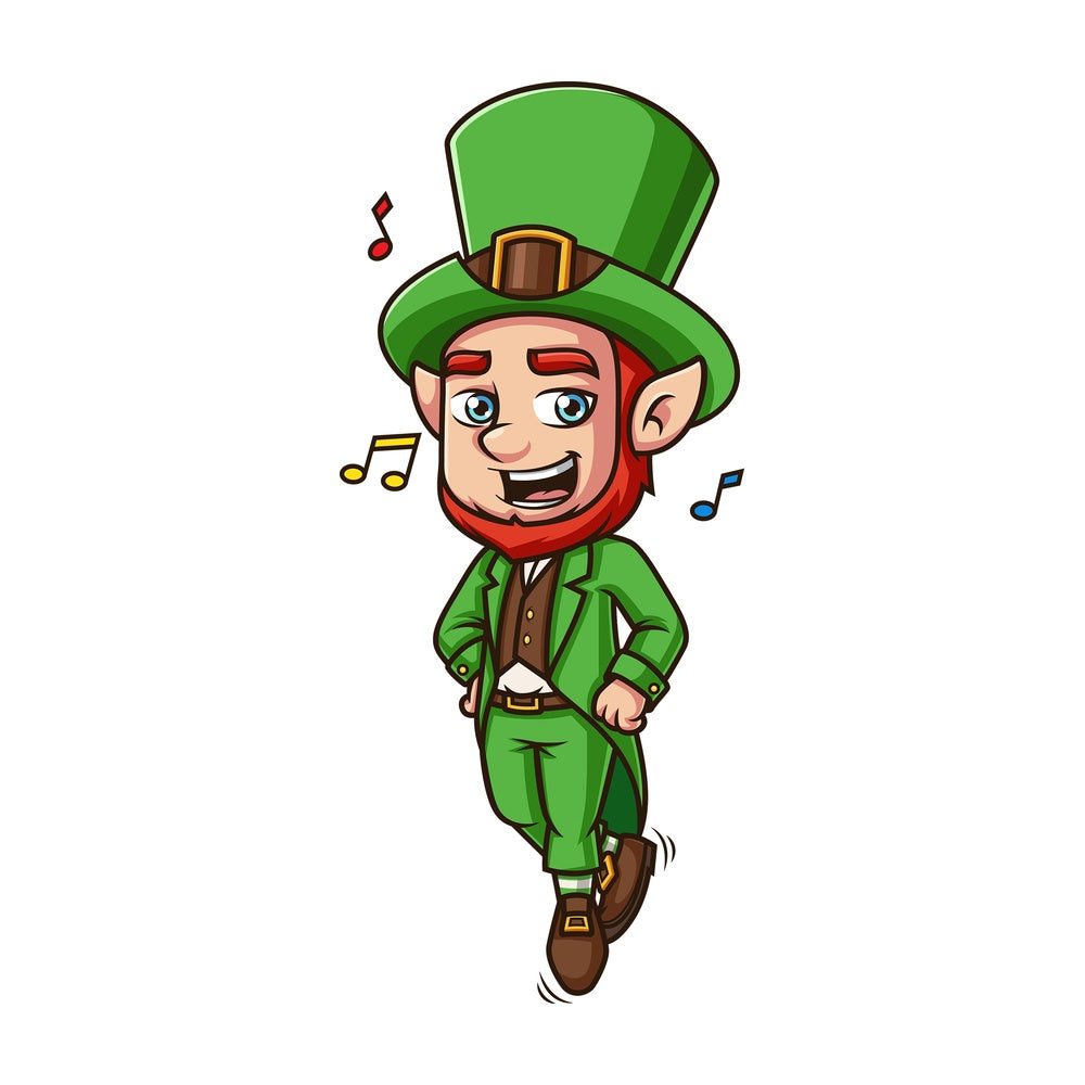 Dancing leprechaun. PNG - JPG and vector EPS (infinitely scalable). Image isolated on transparent background.