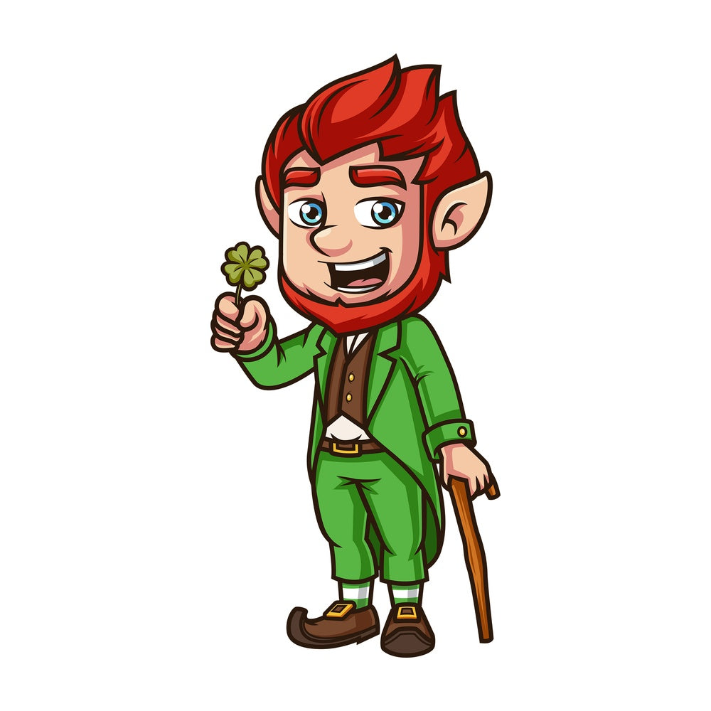Leprechaun without hat. PNG - JPG and vector EPS (infinitely scalable).