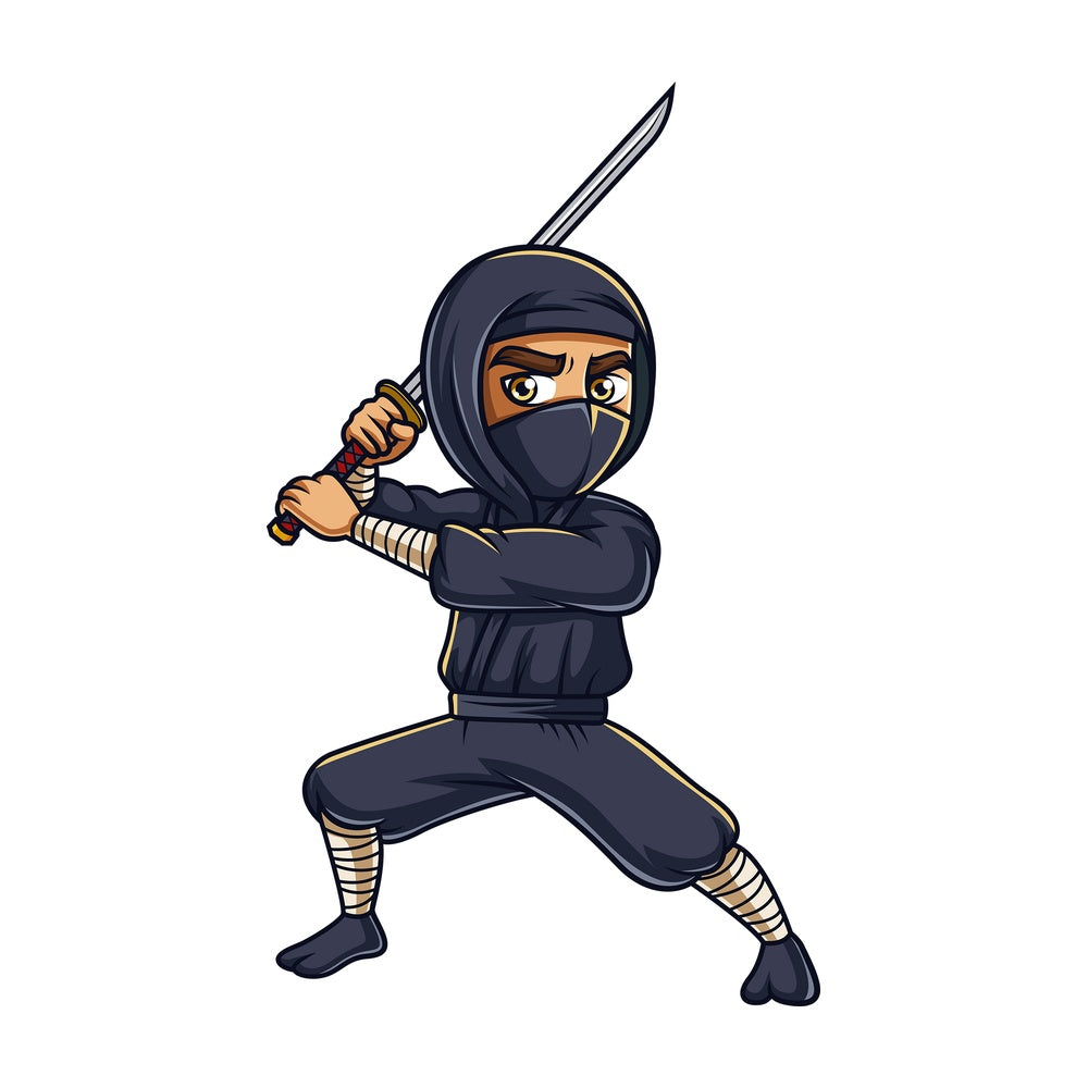 Japanese ninja with sword. PNG - JPG and vector EPS (infinitely scalable).