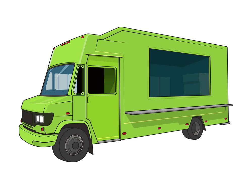 Green food truck. PNG - JPG and vector EPS (infinitely scalable).