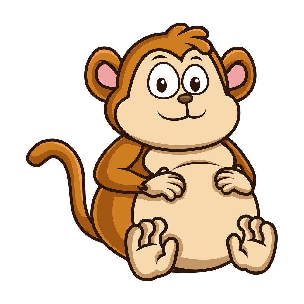 Chubby monkey. PNG - JPG and vector EPS (infinitely scalable).