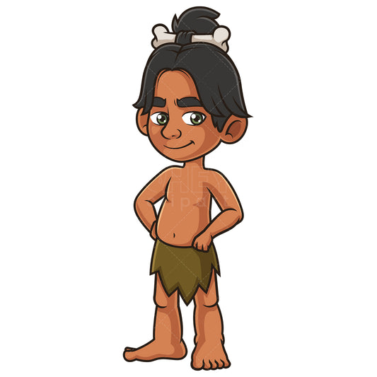 Royalty-free stock vector illustration of a boy caveman.