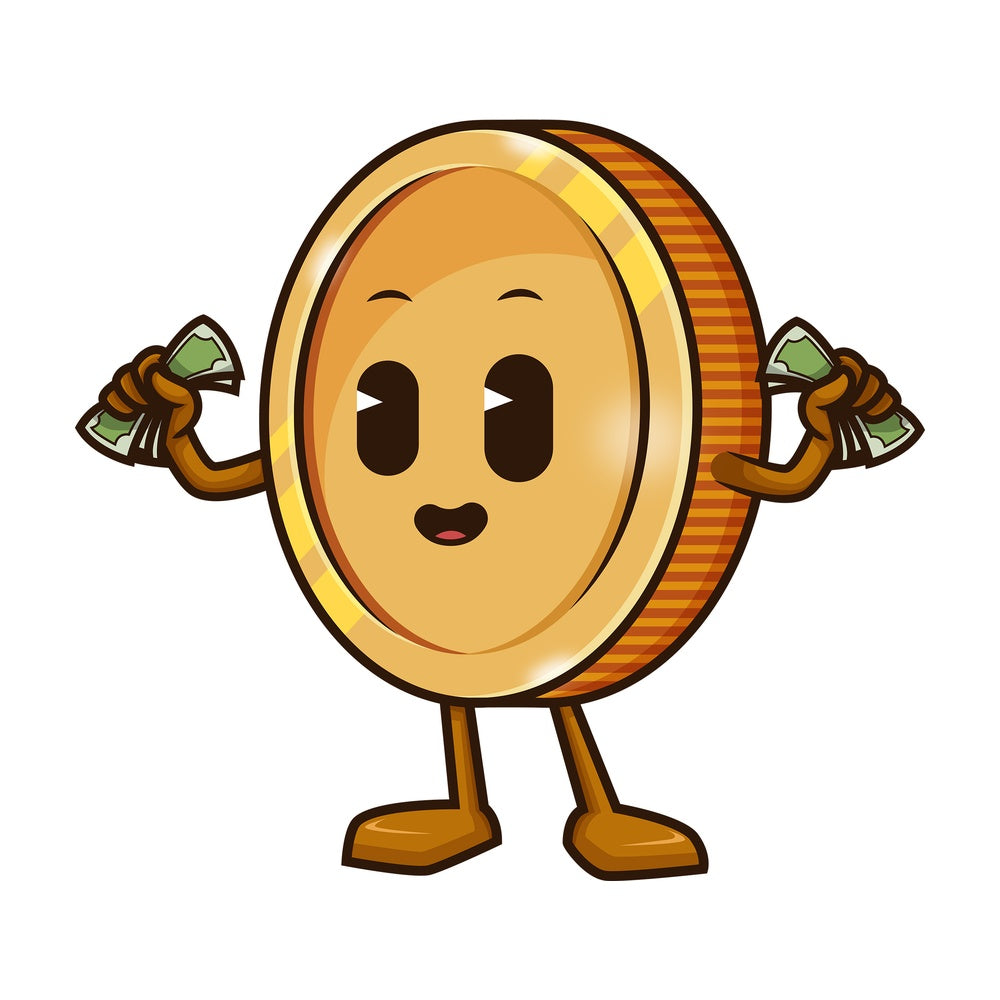 Coin holding money. PNG - JPG and vector EPS (infinitely scalable).