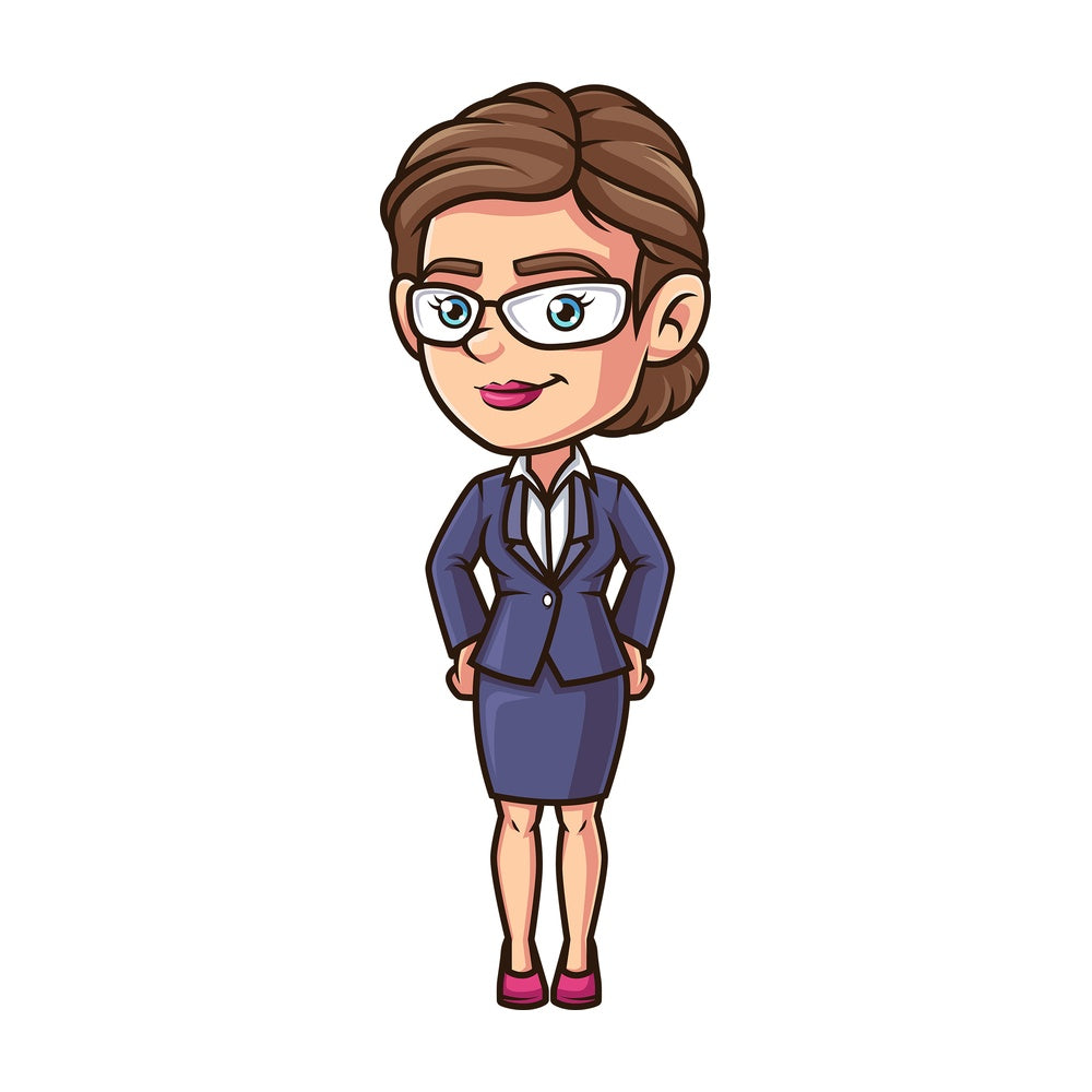 Happy woman employee. PNG - JPG and vector EPS (infinitely scalable).