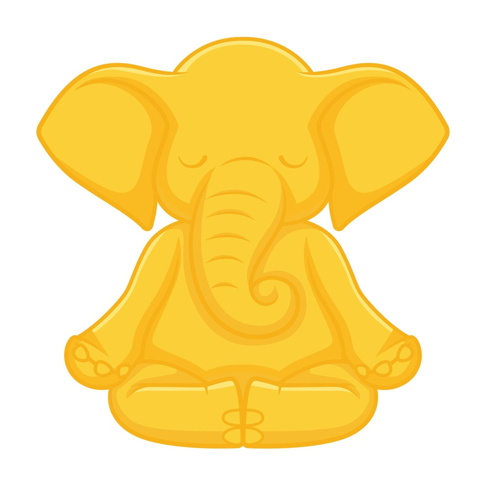 Golden elephant. PNG - JPG and vector EPS file formats (infinitely scalable). Image isolated on transparent background.