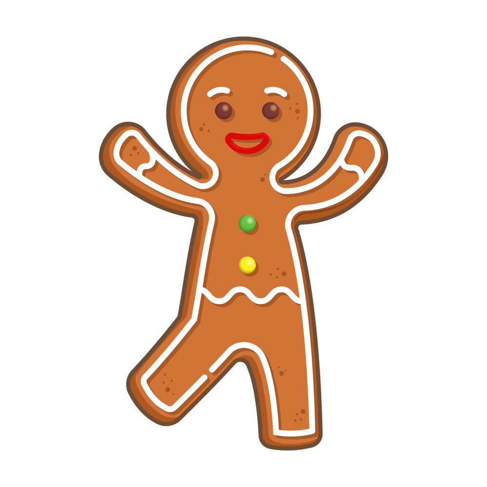 Happy gingerbread man. PNG - JPG and vector EPS (infinitely scalable).