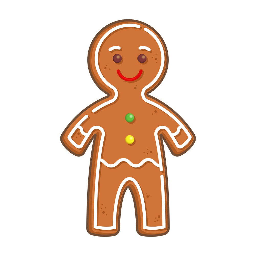 Smiling gingerbread man. PNG - JPG and vector EPS (infinitely scalable).