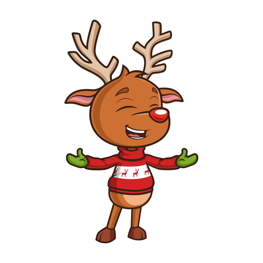 Happy reindeer. PNG - JPG and vector EPS (infinitely scalable).