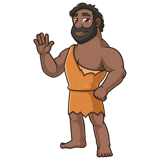 Royalty-free stock vector illustration of a black caveman.