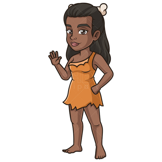 Royalty-free stock vector illustration of a black cavewoman.