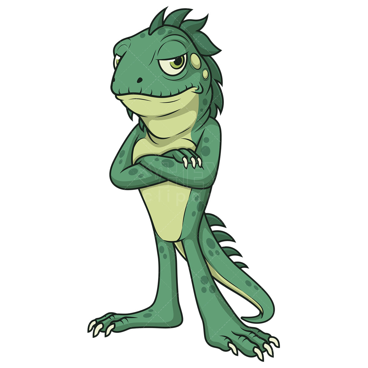 Royalty-free stock vector illustration of a bored iguana.