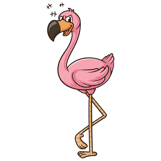 Royalty-free stock vector illustration of a evil flamingo.
