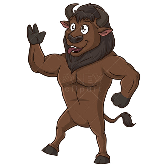 Royalty-free stock vector illustration of a funny bison.