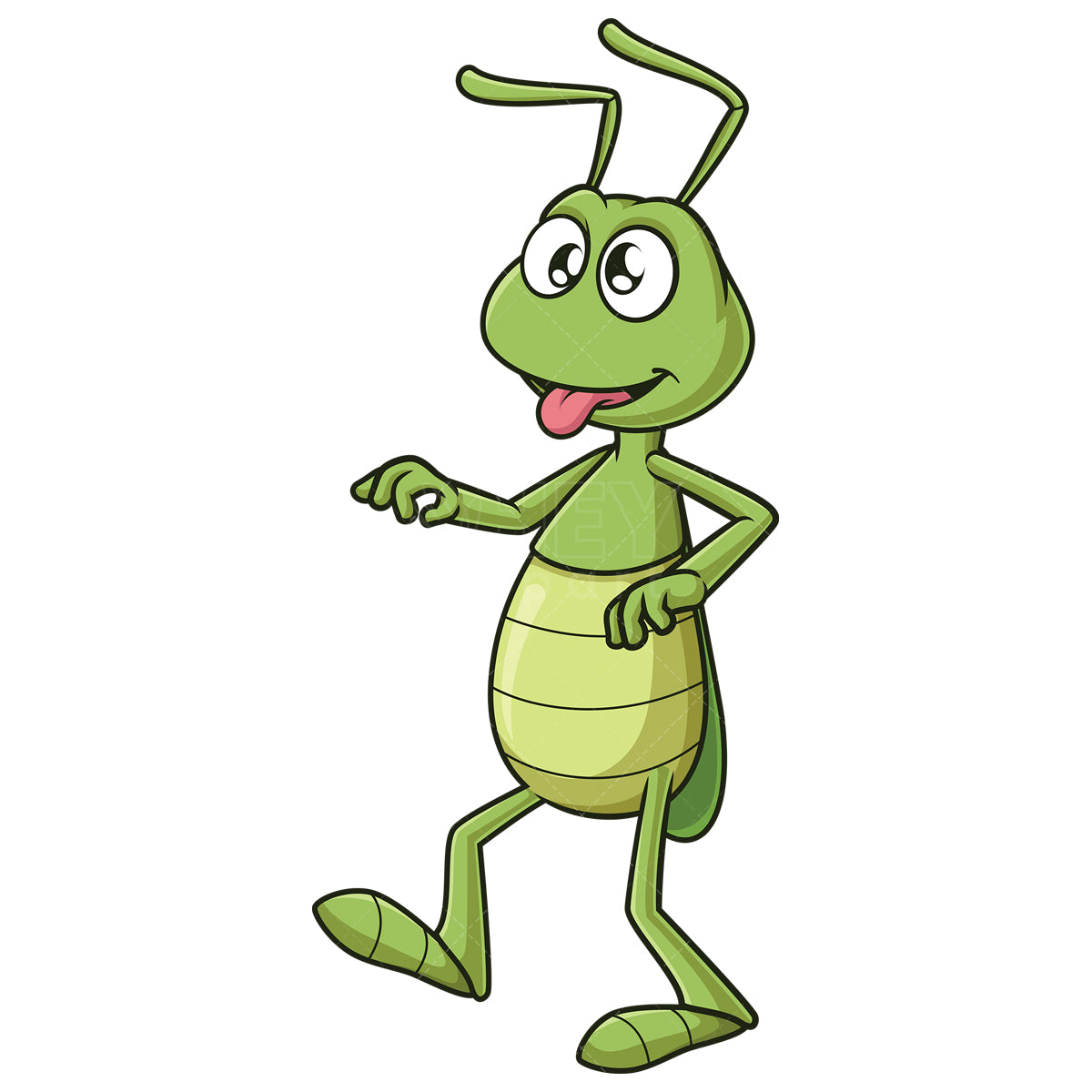 Royalty-free stock vector illustration of a funny cricket.