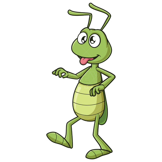 Royalty-free stock vector illustration of a funny cricket.
