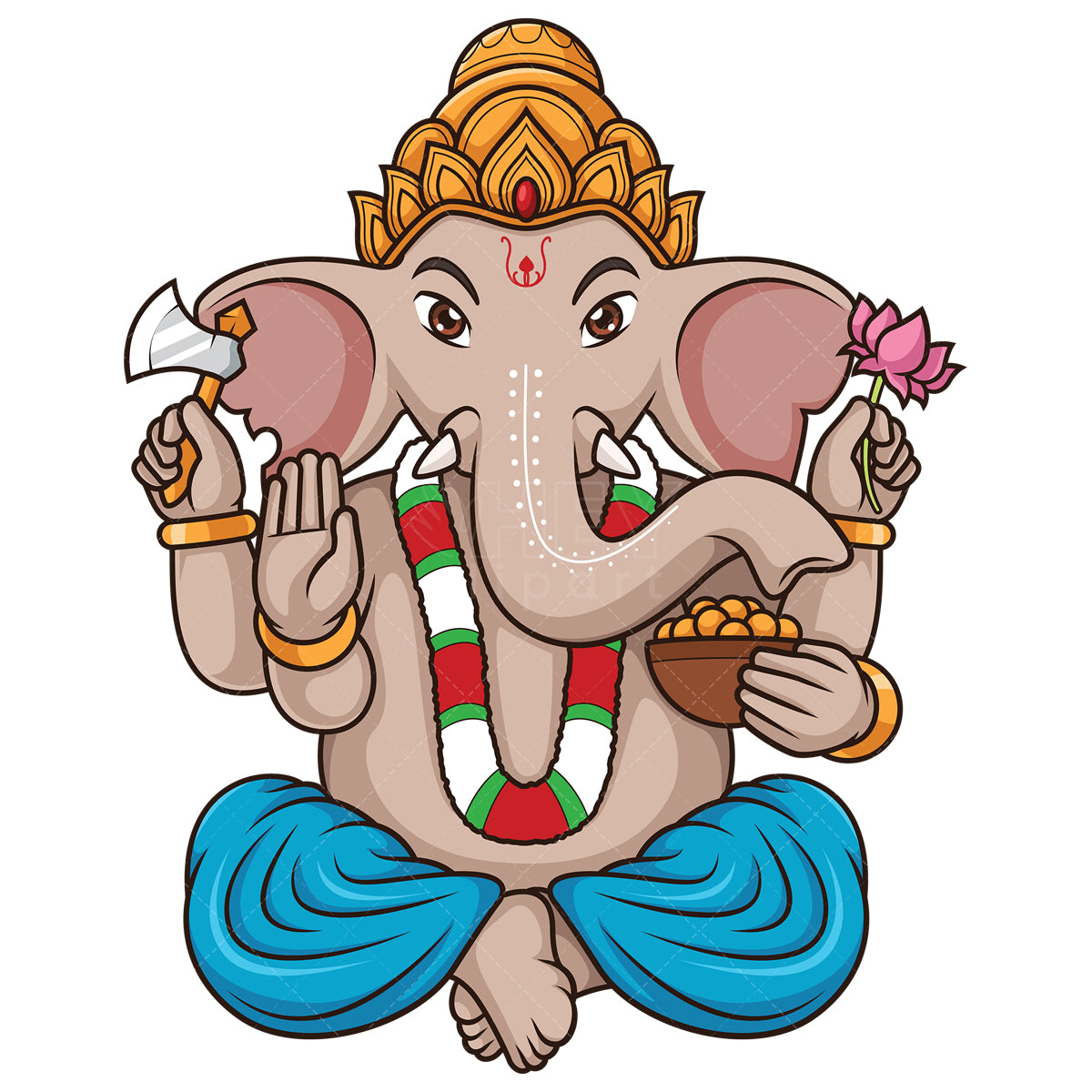 Royalty-free stock vector illustration of a god ganesha.