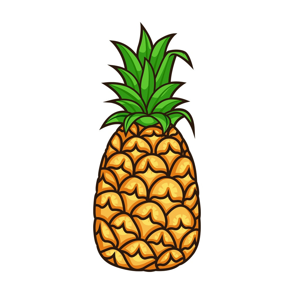 Tropical pineapple. PNG - JPG and vector EPS file formats (infinitely scalable). Image isolated on transparent background.