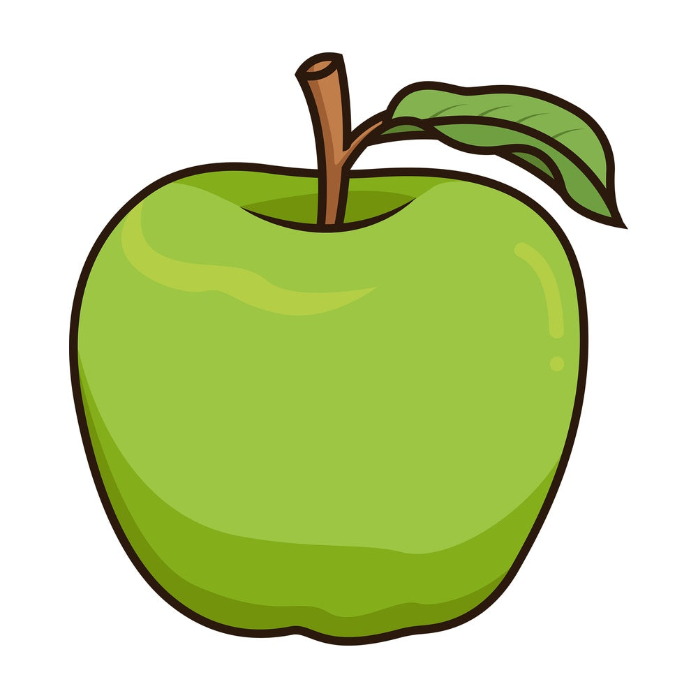 Green smith apple. PNG - JPG and vector EPS file formats (infinitely scalable). Image isolated on transparent background.