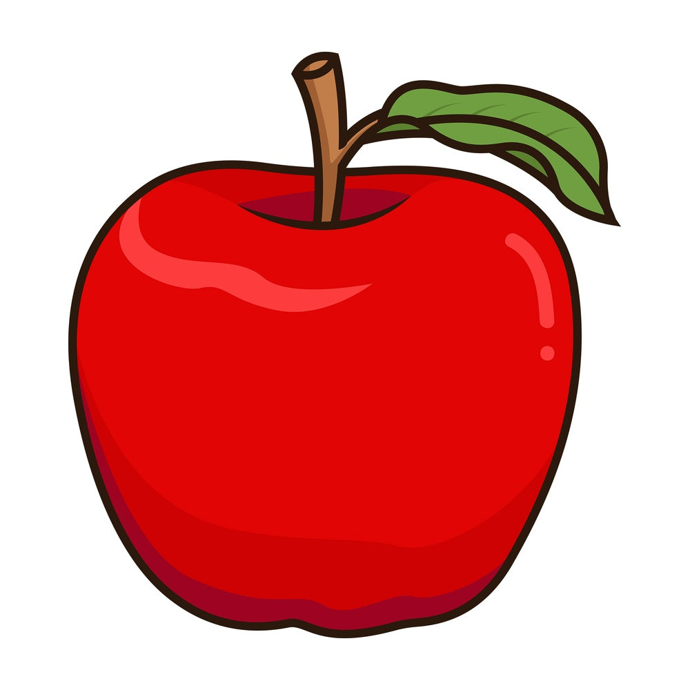 Red apple. PNG - JPG and vector EPS file formats (infinitely scalable). Image isolated on transparent background.